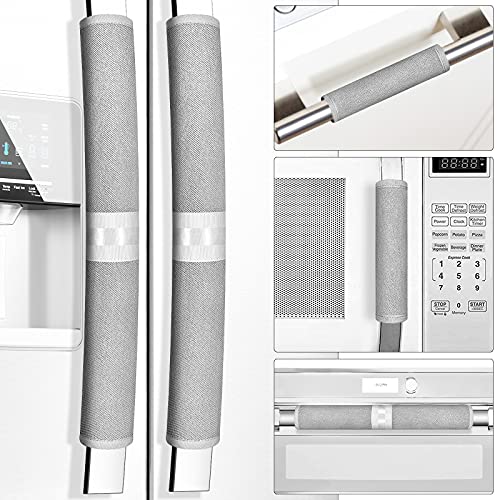 Miss.Silk Refrigerator Door Handle Covers, 5PCS, Sleek and Form-Fitting, Keep Your Fridge, Stove, Oven, Microwave, Dishwasher Clean from Smudges, Drips, Food Stains, Oil, Save Your Time! (Grey) - Image 1