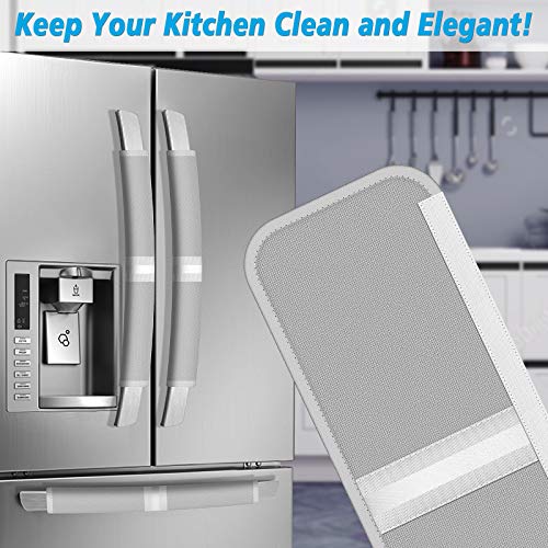 Miss.Silk Refrigerator Door Handle Covers, 5PCS, Sleek and Form-Fitting, Keep Your Fridge, Stove, Oven, Microwave, Dishwasher Clean from Smudges, Drips, Food Stains, Oil, Save Your Time! (Grey) - Image 4