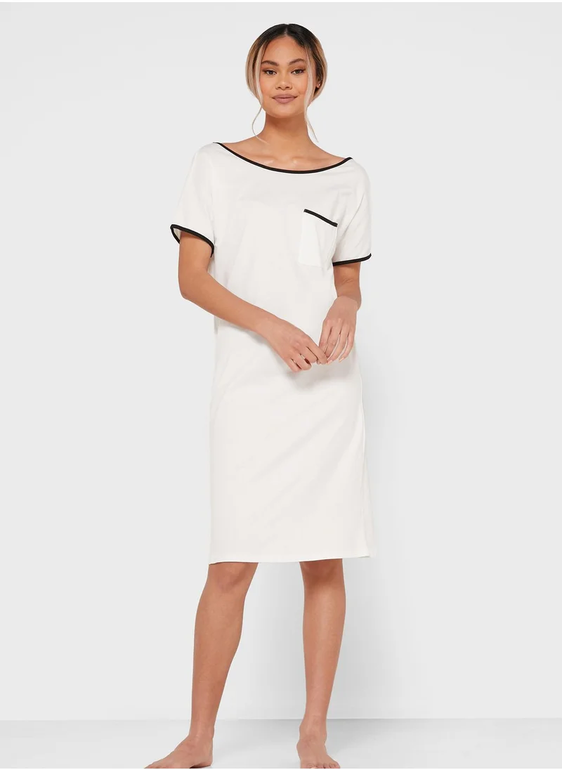 جينجر Contrast Piping Nightdress