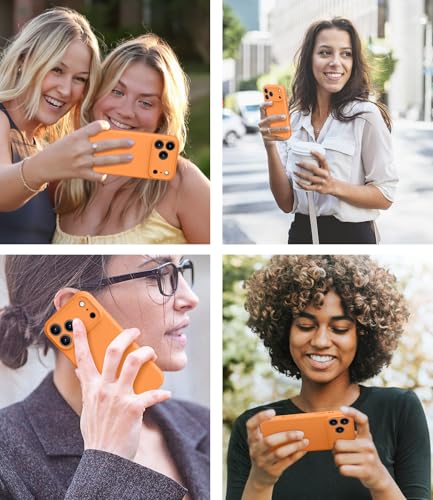 OTOFLY Magnetic for iPhone 17 Pro CaseCompatible with MagsafeClassic Liquid Silicone Mobile Phone CaseIntegrated Camera Control ButtonAntiScratch Microfiber Lining Orange - Image 3