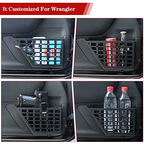 Z8 Stainless Steel Metal Front Door Storage Pockets, Door Side Insert Organizer Box for 2007-2018 Jeep Wrangler JK JKU, Black, Latest Upgraded - Image 2