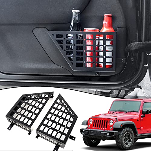 Z8 Stainless Steel Metal Front Door Storage Pockets, Door Side Insert Organizer Box for 2007-2018 Jeep Wrangler JK JKU, Black, Latest Upgraded - Image 1