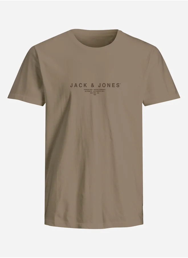 JACK & JONES Slogan Print Crew Neck T-Shirt