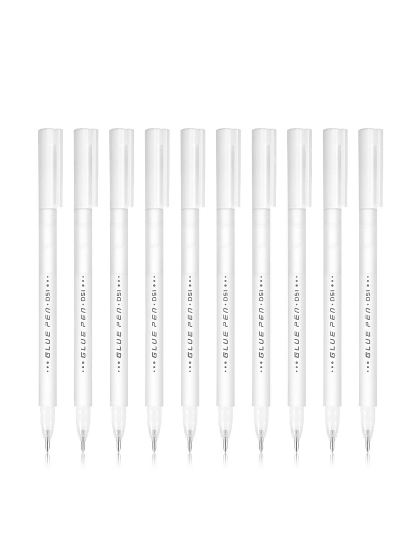 Generic - 10 Pcs Adhesive Glue Pens Scrapbook Quick Dry Glue Pen Crafting Fabric Pen Liquid Glue Pen for Scrapbooking, Die-Cuts Glitter Card Making, Papercrafts, School Office Supplies - Image 1