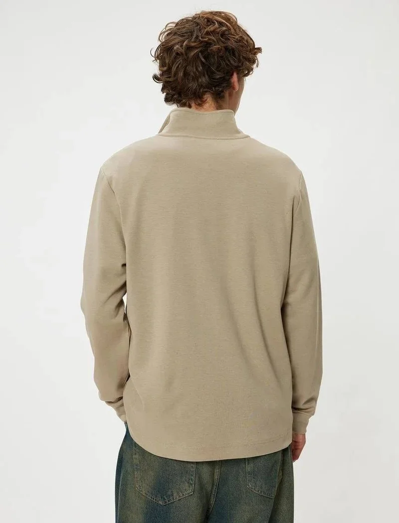 KOTON 5WAM70090MK Men's Sweat Beige