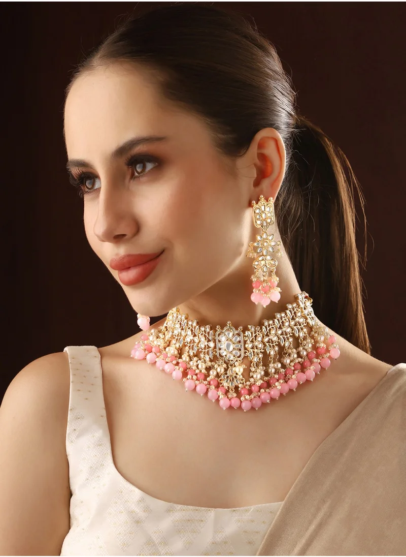 Priyaasi Stones-Studded  Beaded Jewellery Set