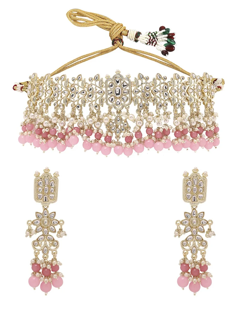 Priyaasi Stone Studded Beaded Lion Jewellery Set