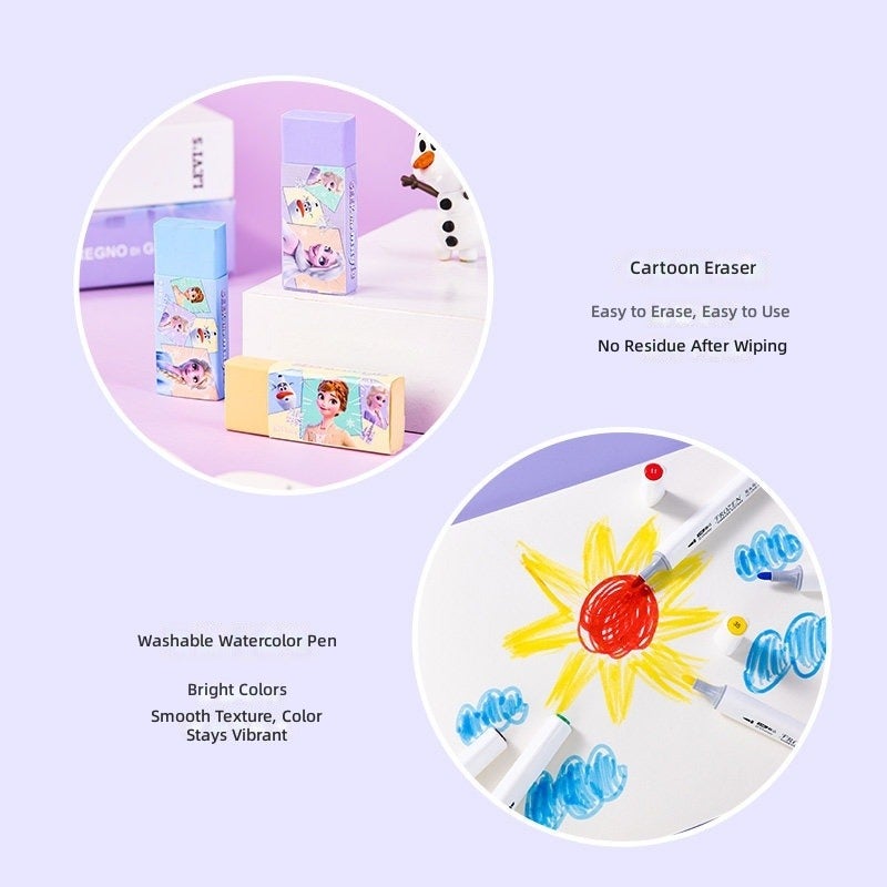 Disney Official Frozen & Spider-Man Kids Stationery Gift Box for Boys and Girls - Ice & Snow Style - Image 5