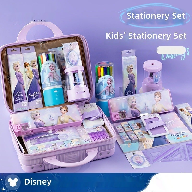 Disney Official Frozen & Spider-Man Kids Stationery Gift Box for Boys and Girls - Ice & Snow Style - Image 3