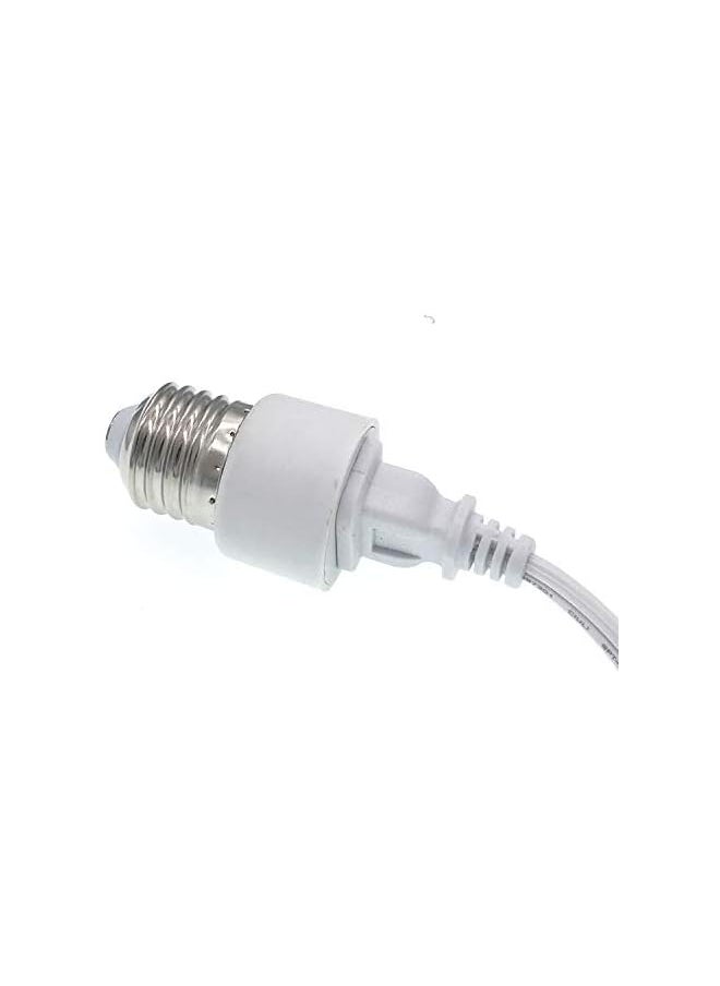 E26 E27 Light Socket to 2 Prong Outlet Adapter, Medium Base Light Socket Outlet Adapter (2 Pack)