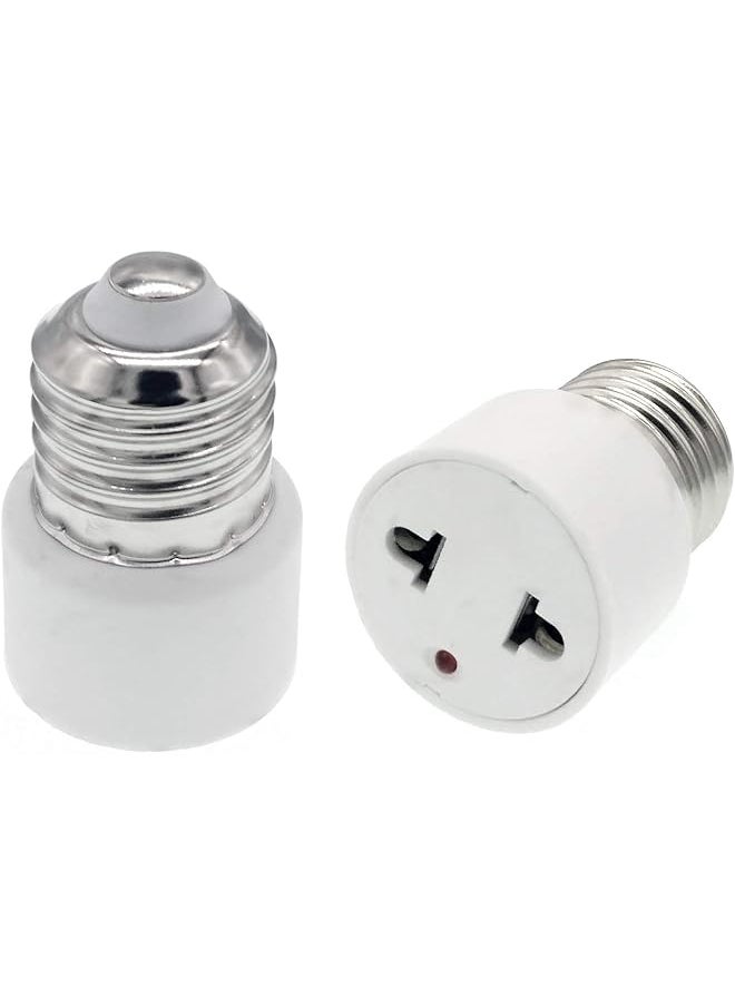 E26 E27 Light Socket to 2 Prong Outlet Adapter, Medium Base Light Socket Outlet Adapter (2 Pack)