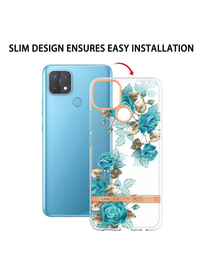 اس-توب جراب لهاتف OPPO A15 / A15S من سلسلة الزهور والنباتات IMD TPU - Image 5