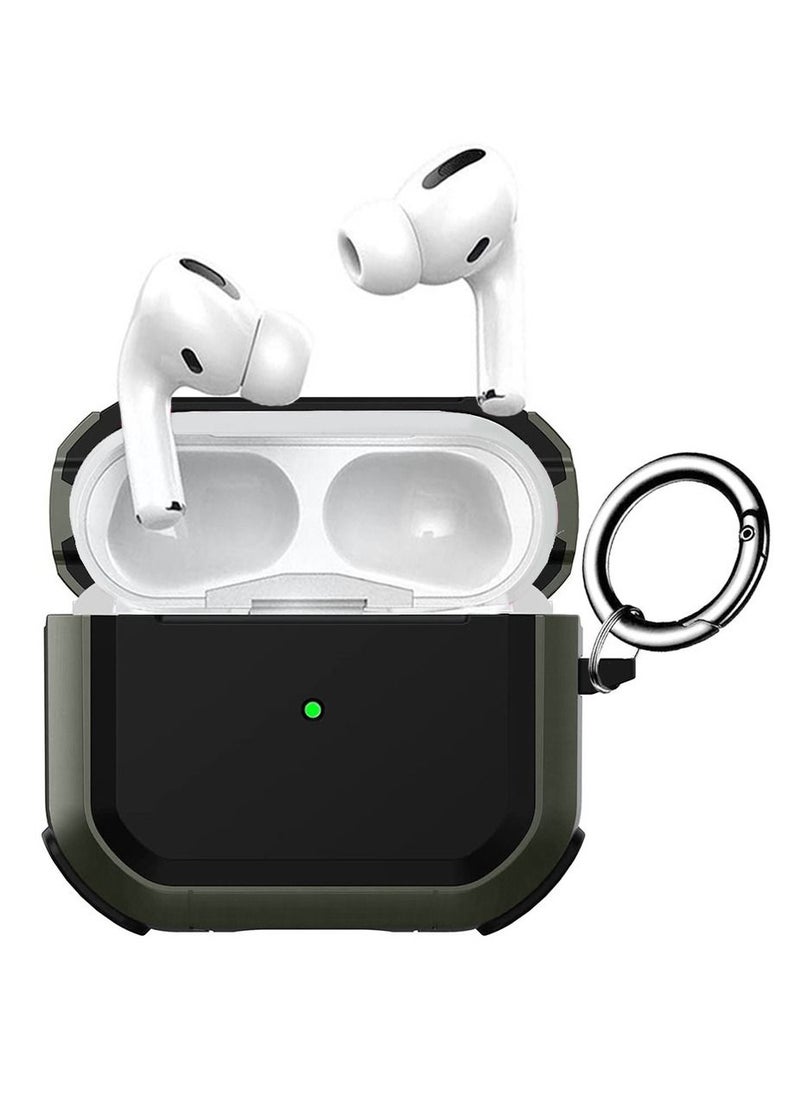 CATANES AirPods Pro 2 Case Shockproof Armor Rugged Cover with Keychain Carabiner Compatible with Apple AirPods Pro 2nd Generation 2022 Case Olive Green  - Image 3
