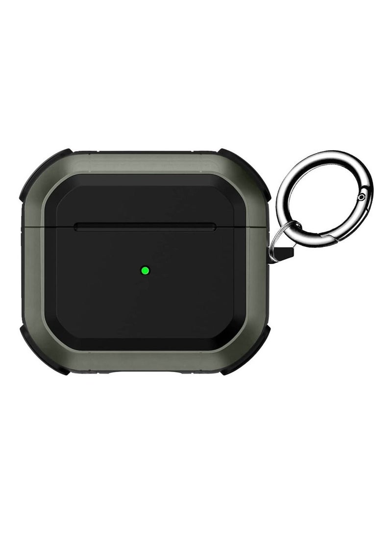 CATANES AirPods Pro 2 Case Shockproof Armor Rugged Cover with Keychain Carabiner Compatible with Apple AirPods Pro 2nd Generation 2022 Case Olive Green  - Image 2