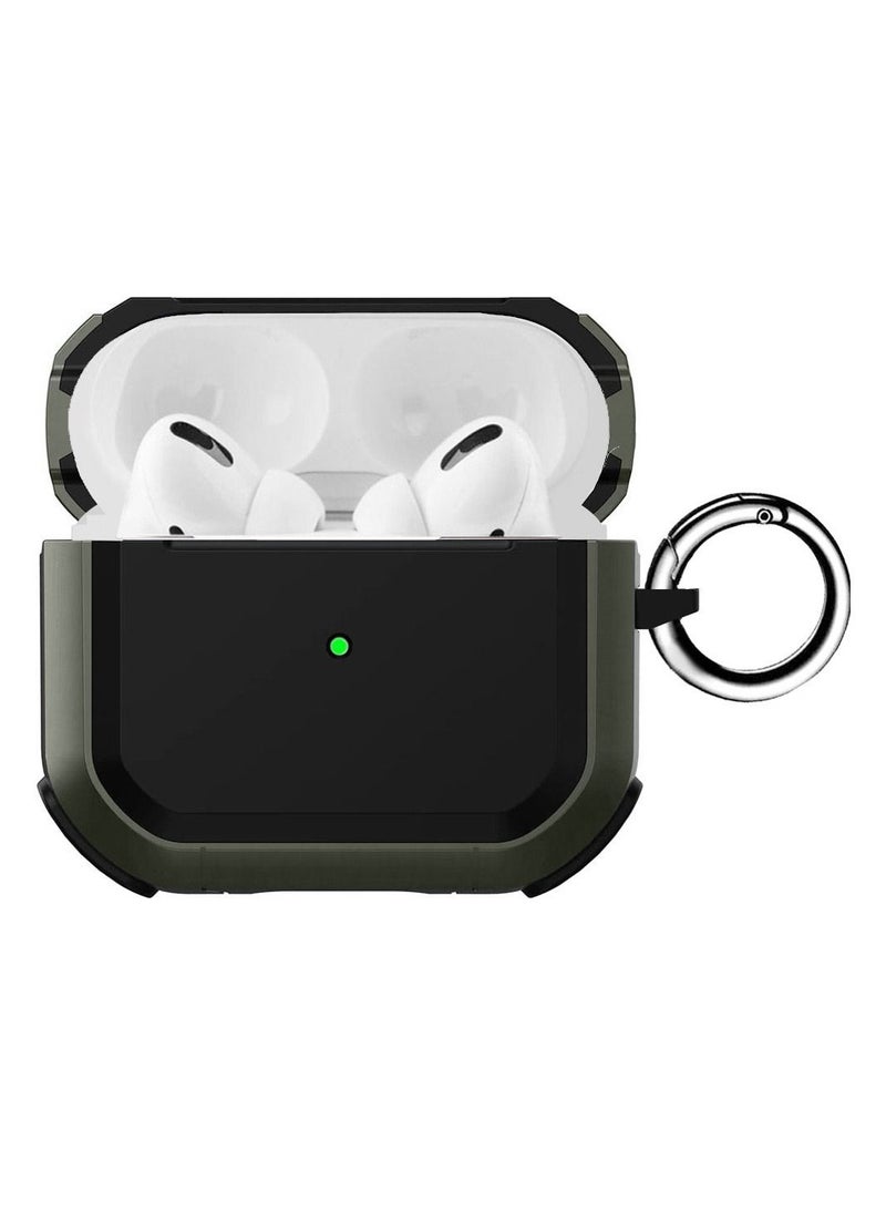 CATANES AirPods Pro 2 Case Shockproof Armor Rugged Cover with Keychain Carabiner Compatible with Apple AirPods Pro 2nd Generation 2022 Case Olive Green  - Image 1