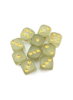 Smartdealspro D6 Six Sided Glow In The Dark Dice Die For Dnd, Mtg, Rpg, Tenzi, Farkle, Yahtzee, Bunco, Teaching Math, Table Board Game (16Mm Golden Dots, 50, Pieces)  - Image 3