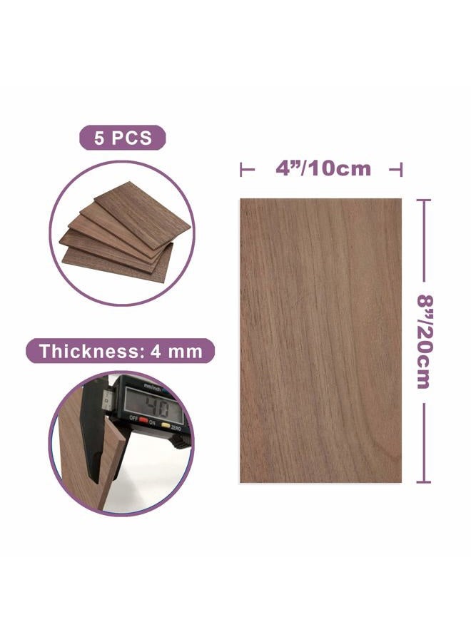 Craftiff Walnut Wood Sheets Thin Lumber, Black Dark Unfinished Board for Crafts - Pack of 5 by - Image 2