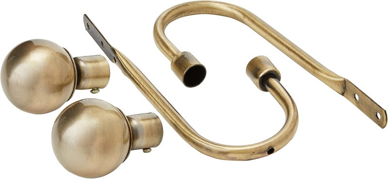 INCREWAY Curtain Hooks, 2 Pcs Round Metal Decorative Curtain Drapery Holdbacks U Shaped Hooks, Wall Mounted Curtain Tieback Hook Holder with Screws(Bronze) - Image 1