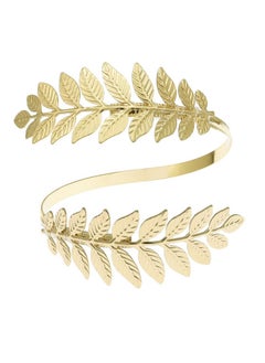 RechicGu Gold Tone Greek Roman Laurel Christmas Tree Leaf Bracelet Armband Upper Arm Cuff Armlet Festival Bridal  - Image 1