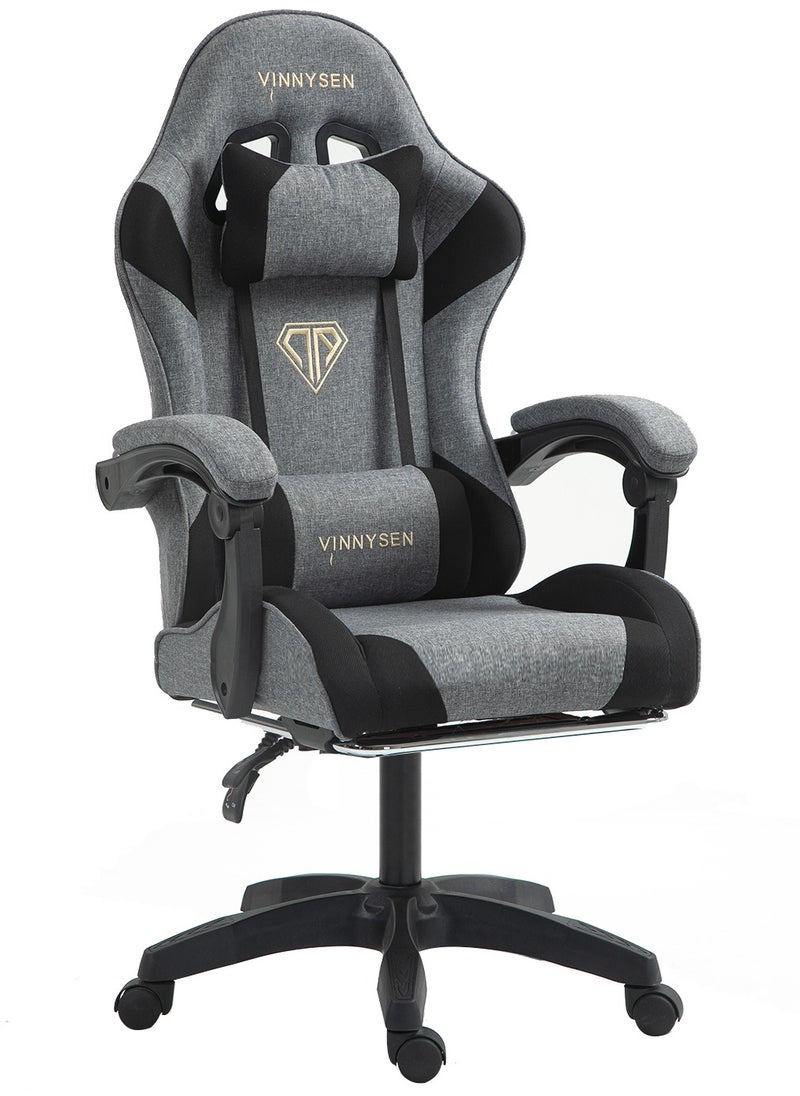 OHAHO - Gaming Chairs Computer Ergonomic Video Game Chair Backrest and Seat Height Adjustable Swivel Task Chair with Lumbar Support(Gray)Fabric Gaming Chair - Image 1