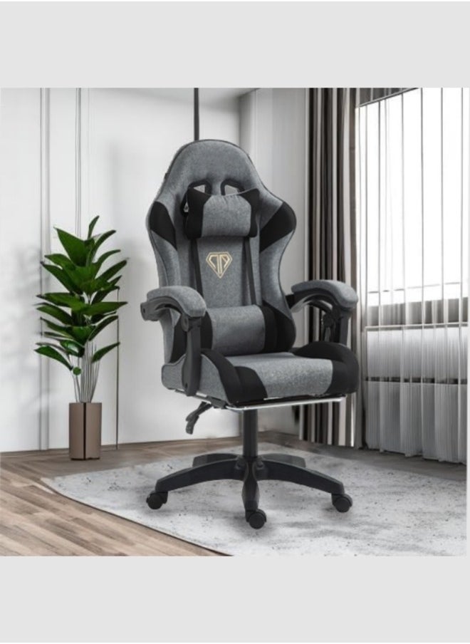 OHAHO - Gaming Chairs Computer Ergonomic Video Game Chair Backrest and Seat Height Adjustable Swivel Task Chair with Lumbar Support(Gray)Fabric Gaming Chair - Image 1