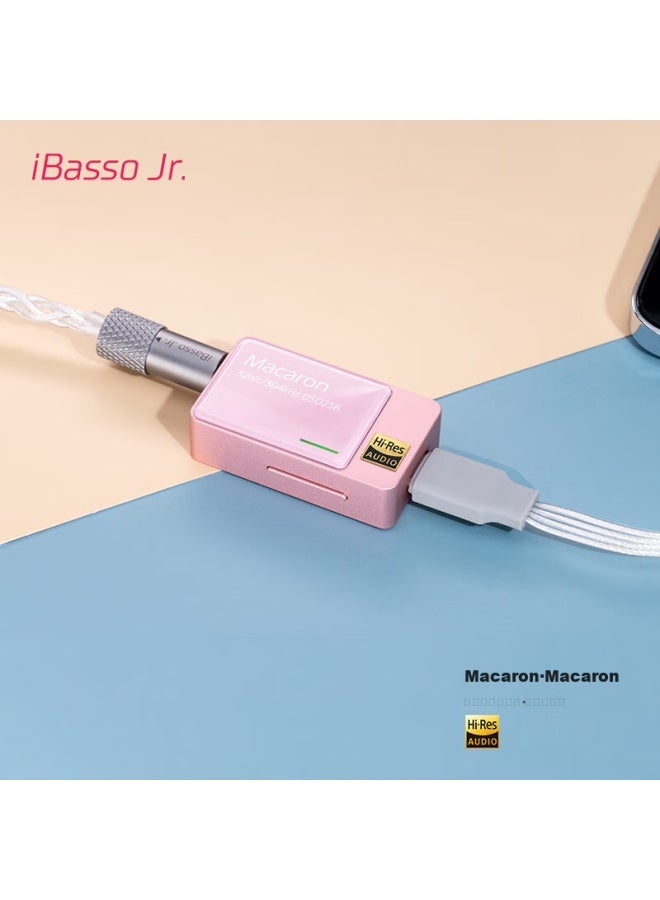 Macaron Balanced Decoding Earphone Amplifier 4.4 Balanced 3.5 Type-c Replaceable Cable Hifi Portable Android Computer Tail Adapter Peach Pink