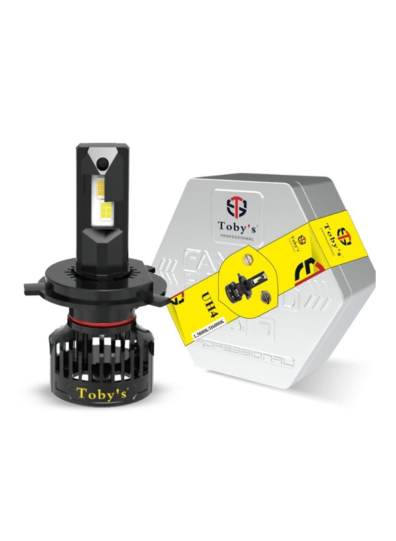 توبيز مصابيح أمامية LED توبيز UH4 مزدوجة 150 وات 15000 لومن جهد DC9-32 فولت تقنية SMD إضاءة منخفضة 3800 كلفن وعالية 6000 كلفن مقاومة للماء IP65 عمر طويل 30000 ساعة - Image 1