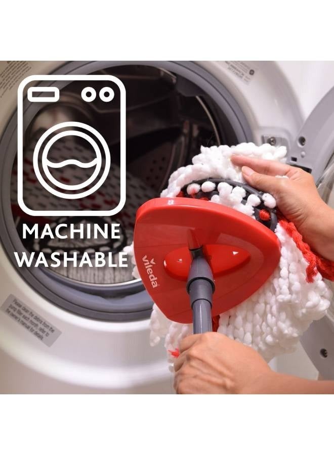 مجموعة ممسحة دوارة سهلة التنظيف ودلو مع دواسة قدم، مقبض تلسكوبي 85 - 123 سم، ممسحة أرضية مع عصارة دوارة، رأس ممسحة من الألياف الدقيقة 2 في 1 متنوعة - Image 3