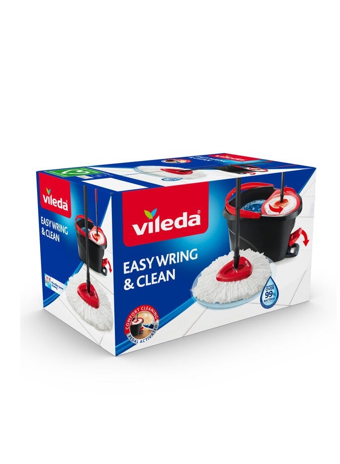 مجموعة ممسحة دوارة سهلة التنظيف ودلو مع دواسة قدم، مقبض تلسكوبي 85 - 123 سم، ممسحة أرضية مع عصارة دوارة، رأس ممسحة من الألياف الدقيقة 2 في 1 متنوعة - Image 4