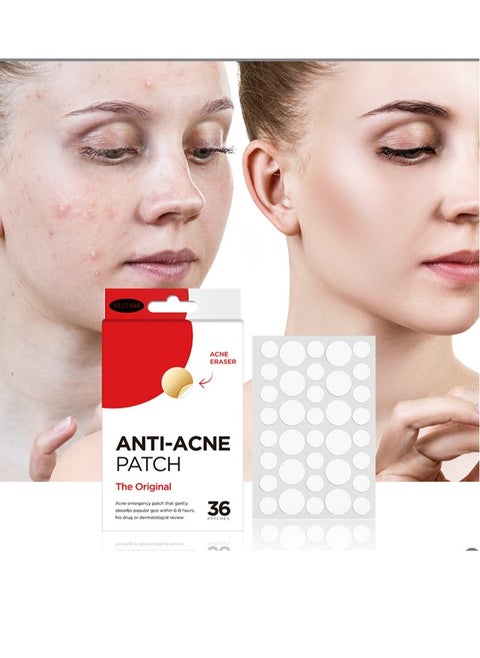 Anti-Acne Pimple Patch for covering Zits and Blemishes, Hydrocolloid Spot Stickers for Face and Skin 36 Piece