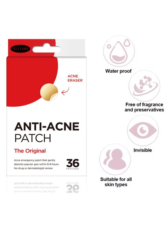 MEJISOO Anti-Acne Pimple Patch for covering Zits and Blemishes, Hydrocolloid Spot Stickers for Face and Skin 36 Piece  - Image 3