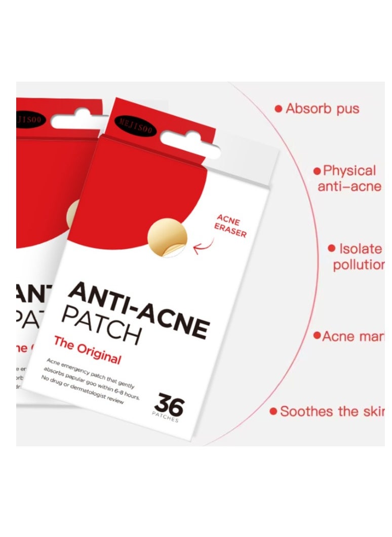 MEJISOO Anti-Acne Pimple Patch for covering Zits and Blemishes, Hydrocolloid Spot Stickers for Face and Skin 36 Piece  - Image 4