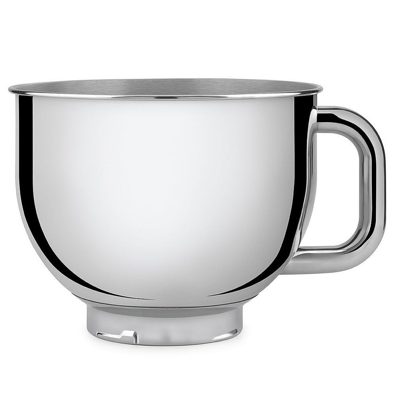Smeg SMB401 Polished Stainless Steel Bowl for SMF02 SMF03 Stand Mixer Models 48L 5 Qt Dishwasher Safe with Ergonomic Handle