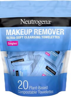 Neutrogena Facial Cleansing Towelette Singles, Daily Face Wipes to Remove Dirt 