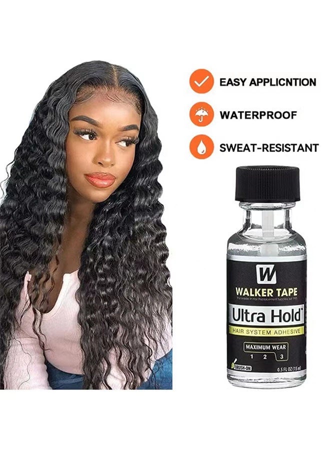 Walker Tape Ultra Hold Hair System Adhesive, Thin Silicone Hair Replacement Adhesive, Long Lasting Fixation For Poly And Lace Wigs, 3-4 Weeks, Wigs, Wig Systems, Invisible, Waterproof Adhesive, 15ML - Image 3