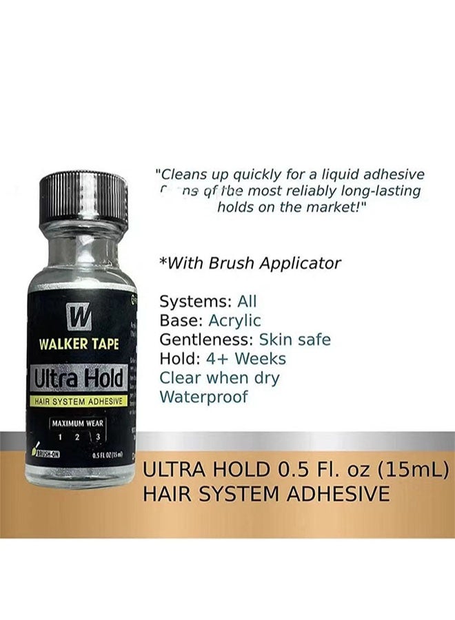 Walker Tape Ultra Hold Hair System Adhesive, Thin Silicone Hair Replacement Adhesive, Long Lasting Fixation For Poly And Lace Wigs, 3-4 Weeks, Wigs, Wig Systems, Invisible, Waterproof Adhesive, 15ML - Image 2