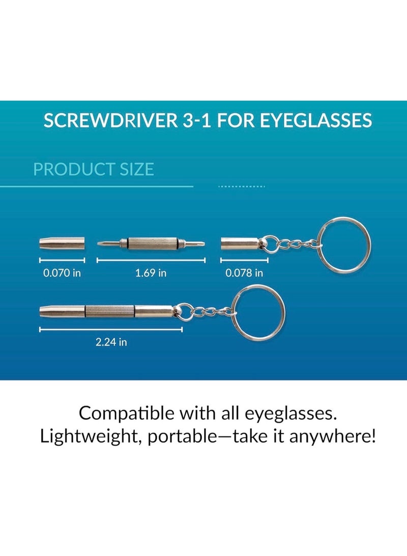 CleanWave - The Pure Effect 2-Pack Mini Eyeglass  Screwdriver Keychain Set – Precision Steel Repair Tool Kit for Glasses, Sunglasses, Watches & Electronics – Portable, Durable & Easy-to-Use Hand Tools - Image 4