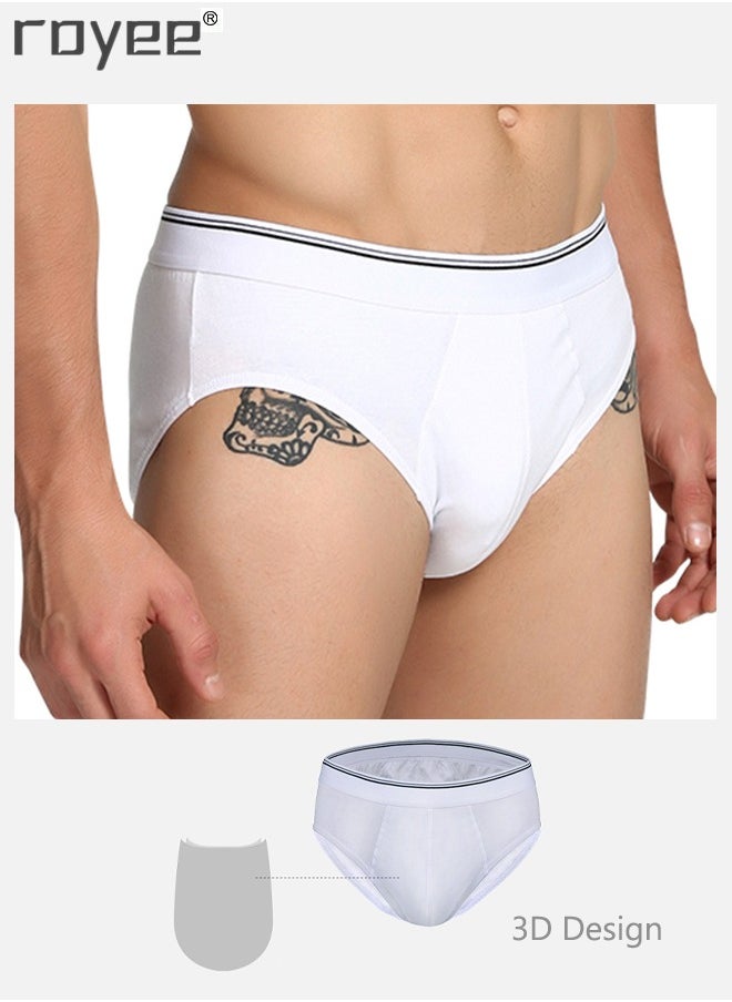 Royee 3 Pack Pure Cotton Men's Mid Rise Solid Color Underwear Briefs, 3D Design Comfortable and Dreathable Brief For Boys or Man  - Image 3