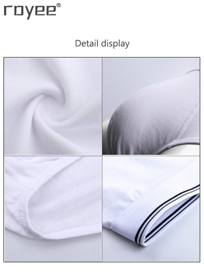 Royee 3 Pack Pure Cotton Men's Mid Rise Solid Color Underwear Briefs, 3D Design Comfortable and Dreathable Brief For Boys or Man  - Image 2