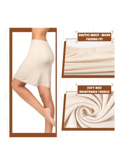SYOSI 3 Pieces Women's Anti Static Nylon Half Slip Women's Silky Touch Anti Cling Above Knee Half Slip Dress for Under Dresses, Waistline Approx 65 Cm, 25.56 In, Hip Circumference is Approx 90 Cm, 35.43 In  - Image 4