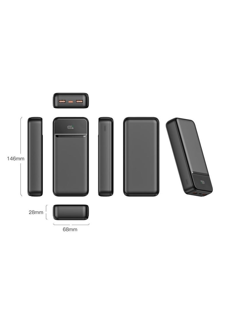 iOsuite Power Bank 20000mAh PD 20W & 22.5W Fast Charging, Charge 3 Devices Simultaneously, Air Travel Approved Portable Charger with LED Digital Display, USB-C & Dual USB-A Compatible with iPhone, Samsung, iPad & More – Black - Image 3