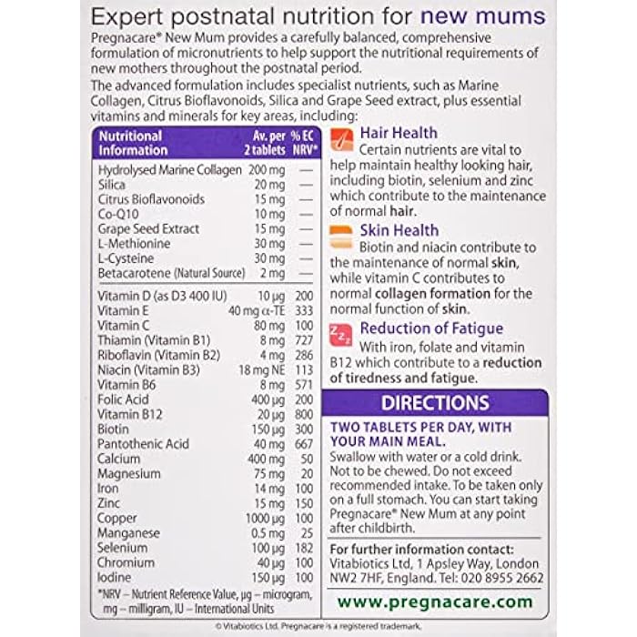 Pregnacare Vitabiotics - Pregnacare - New Mum - 56 Tablets - Image 2