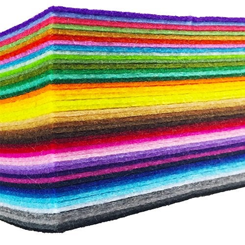 flic-flac 48PCS 6 x 6 inches (15 x 15cm) Assorted Color Felt Fabric Sheets Patchwork Sewing DIY Craft 1mm Thick … (15cm * 15cm, 48pcs) - Image 3