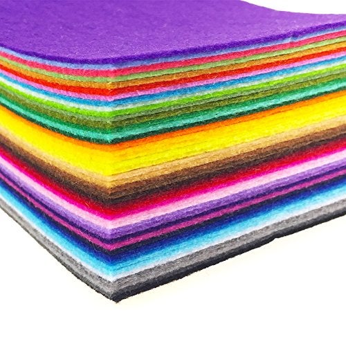 flic-flac 48PCS 6 x 6 inches (15 x 15cm) Assorted Color Felt Fabric Sheets Patchwork Sewing DIY Craft 1mm Thick … (15cm * 15cm, 48pcs) - Image 2