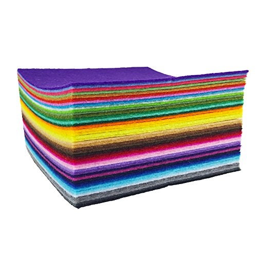 flic-flac 48PCS 6 x 6 inches (15 x 15cm) Assorted Color Felt Fabric Sheets Patchwork Sewing DIY Craft 1mm Thick … (15cm * 15cm, 48pcs) - Image 5