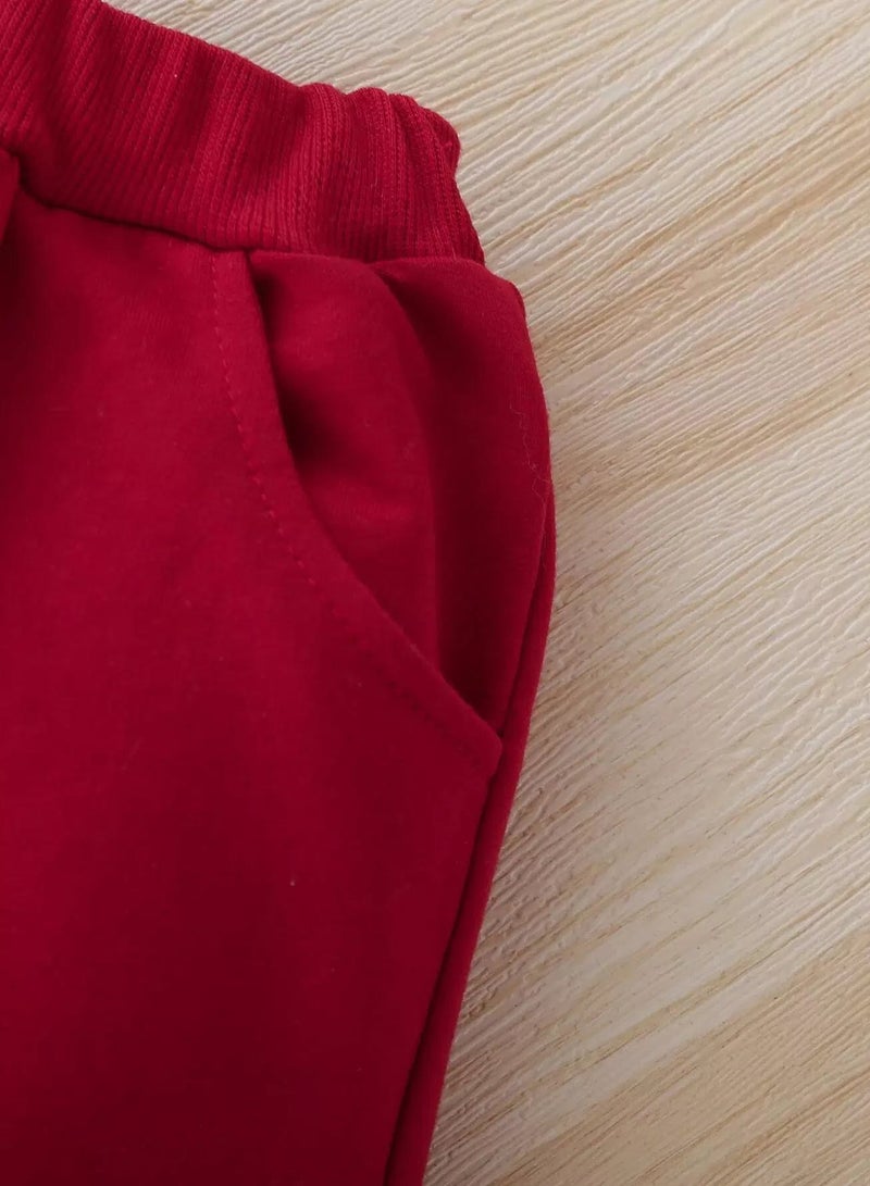Baby Unisex Solid Batwing Sleeve Sweatshirt With Joggers - Image 4