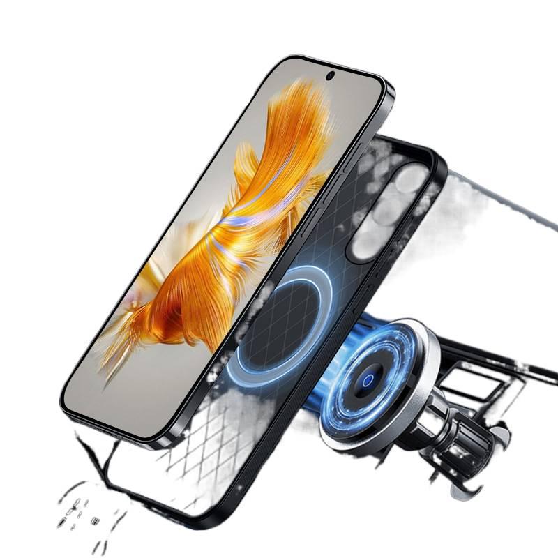 غطاء MagSafe بملمس باللون أسود جلد لـ Samsung Galaxy M35 مع حماية من السقوط ومغناطيسي قوي مع مقاوم للصدمات مع ملمس جلد للهدايا للاستخدام الشخصي للاستخدام الداخلي - Image 5