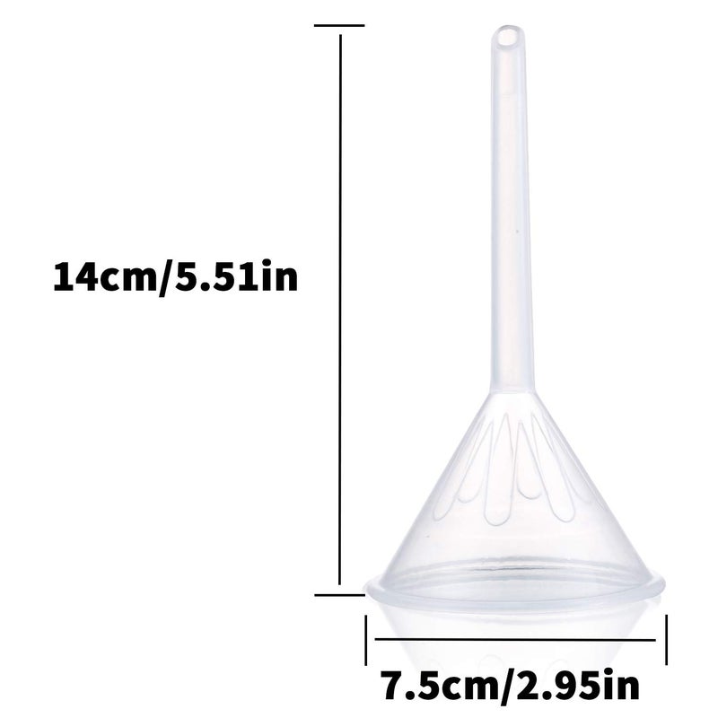 Young4us Plastic Funnel Set, 3 Pcs Lab PP Funnels, 100mm x 2, 75mm x 2, 50mm x 2 (Pack of 3) - Image 2