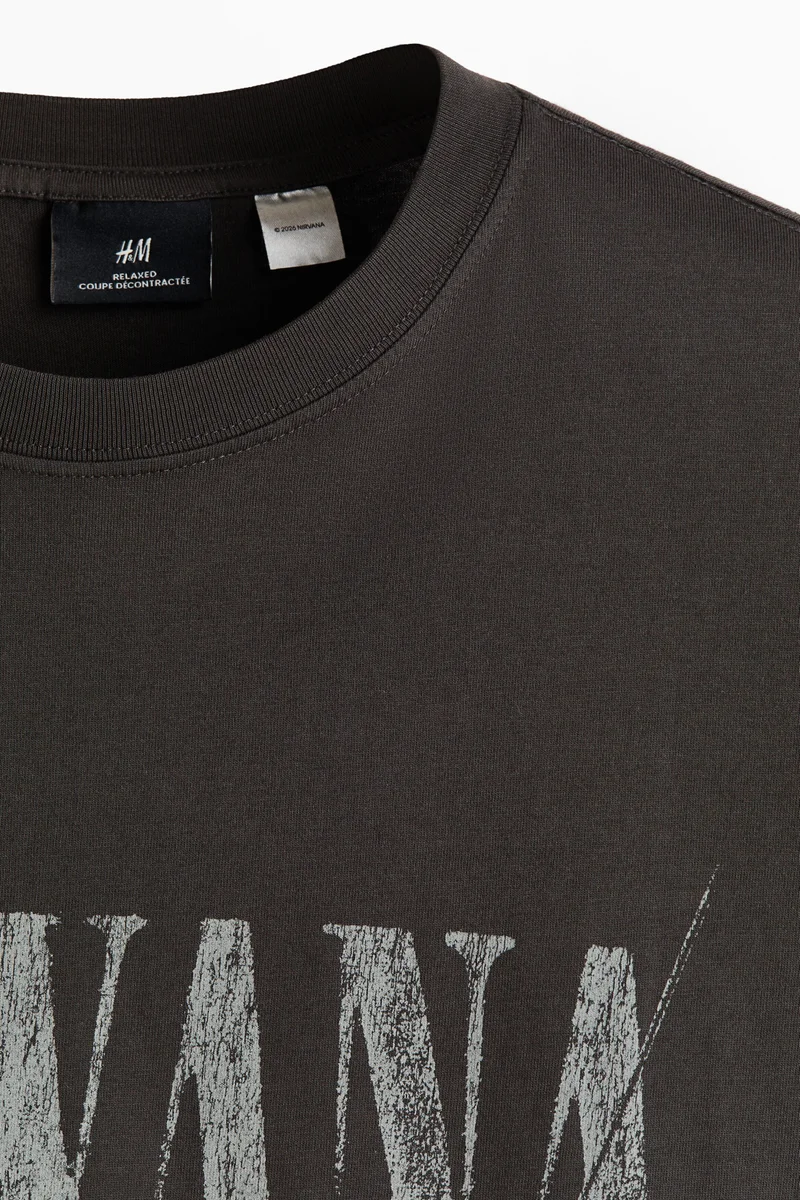 H&M  Relaxed Fit Printed cotton T-shirt for Men | Best Price UAE