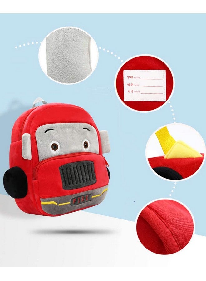 فرانتك حقيبة مدرسية ناعمة للسفر برسومات كرتونية لحيوانات الأطفال، حقائب ظهر من القطيفة الناعمة للأولاد والبنات من عمر 2 إلى 5 سنوات، مناسبة للأطفال/الأولاد/الفتيات، الحضانة، مرحلة ما قبل المدرسة، النزهة (Redfireengine)، سعة 10 لتر - Image 4